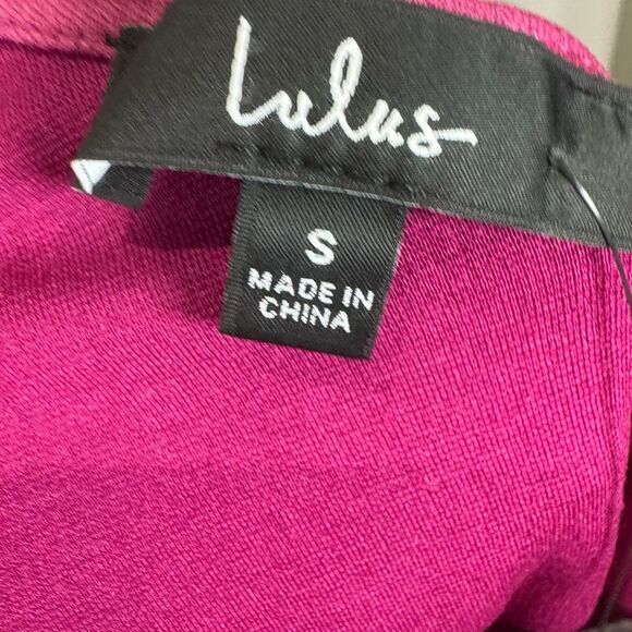 Lulus Magenta One-Shoulder Cutout Bodycon Mini Dress size small NWT - Picture 9 of 10